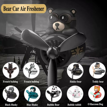 72 KM Teddy Bear Car Air Freshener Bear Pilot Auto Interior Accessories Air Outlet Propeller Fragrance Bulldog Perfume Diffuser.