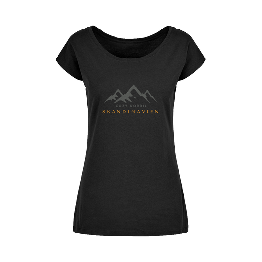 Cozy Nordic Skandinavien Bred Hals Dam T-Shirt