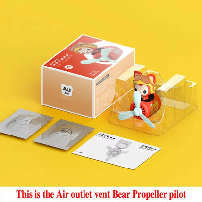 72 KM Teddy Bear Car Air Freshener Bear Pilot Auto Interior Accessories Air Outlet Propeller Fragrance Bulldog Perfume Diffuser.