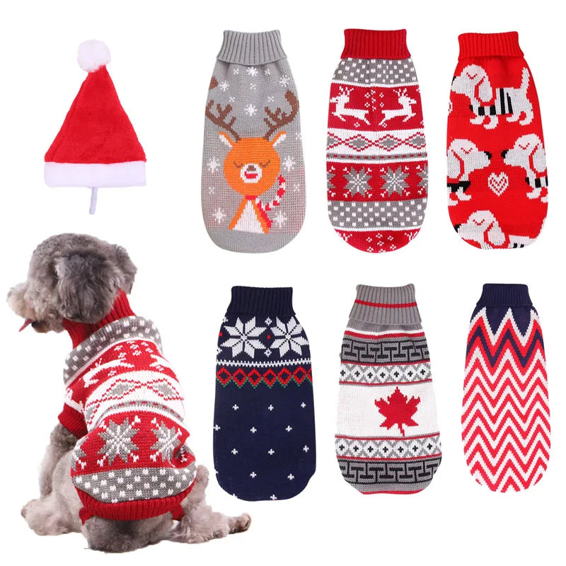 Warm Dog Clothes for Small Medium Dogs Knitted Cat Sweater Pet Clothing for Chihuahua Bulldogs Puppy Costume Coat Winter