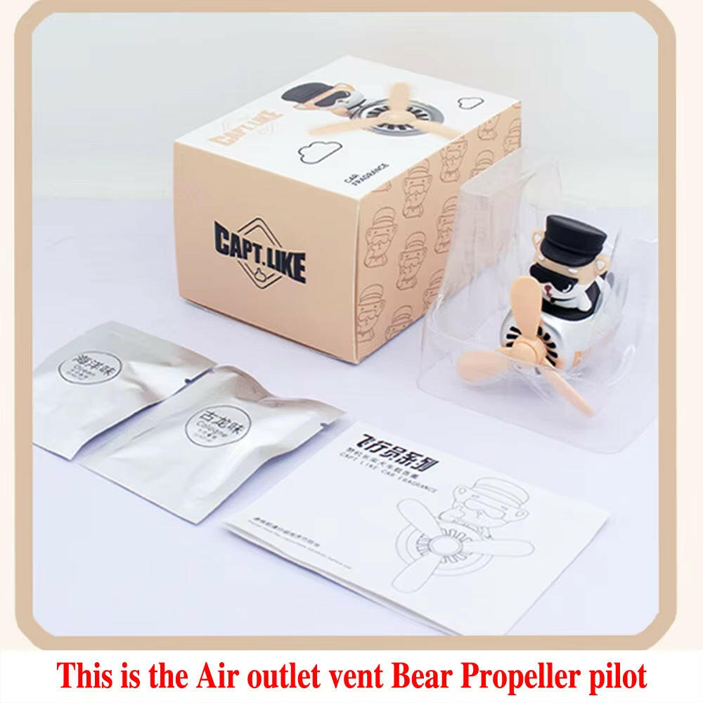 72 KM Teddy Bear Car Air Freshener Bear Pilot Auto Interior Accessories Air Outlet Propeller Fragrance Bulldog Perfume Diffuser